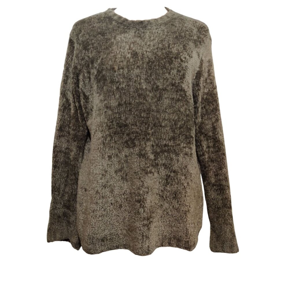 Style & Co. Chenille Sweater Soft Cozy Crewneck Neutral Fall Winter Knit Size L